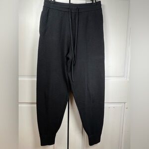TOMMY JOHN Black Thick Ribbed Knit Drawstring Jogger Sweat Pants Sz M